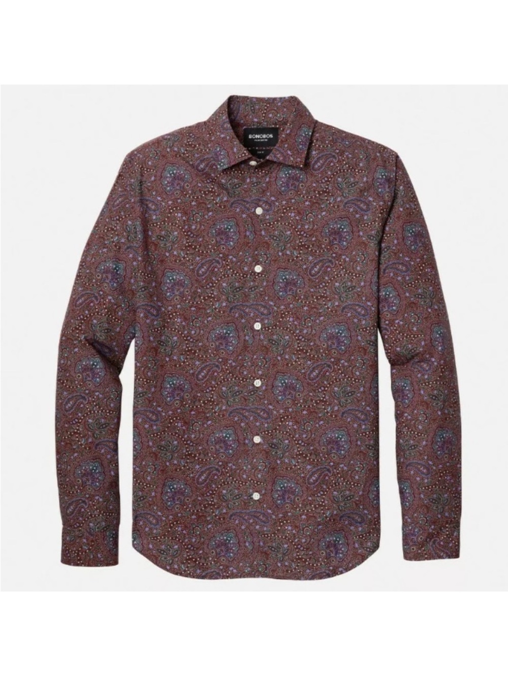 Bonobos Italian Shirting Paisley Print Liberty Fabric Slim Fit Shirt Small Short
